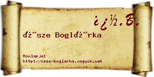 Ősze Boglárka névjegykártya